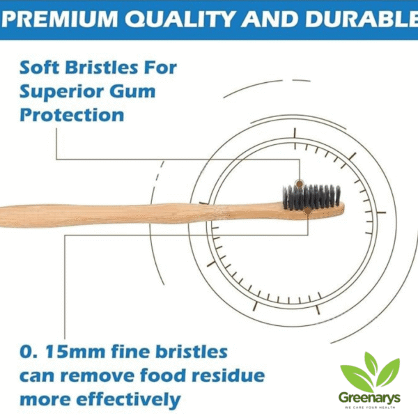 Greenarys Bamboo Toothbrush – Charcoal-Infused Bristles for a Deeper Clean - Image 4