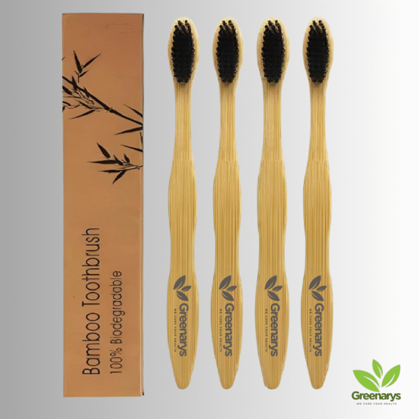 Greenarys Bamboo Toothbrush – Charcoal-Infused Bristles for a Deeper Clean