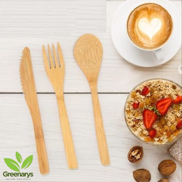 Greenarys Bamboo Reusable Cutlery Set – Dine Sustainably, Anywhere. - Image 4