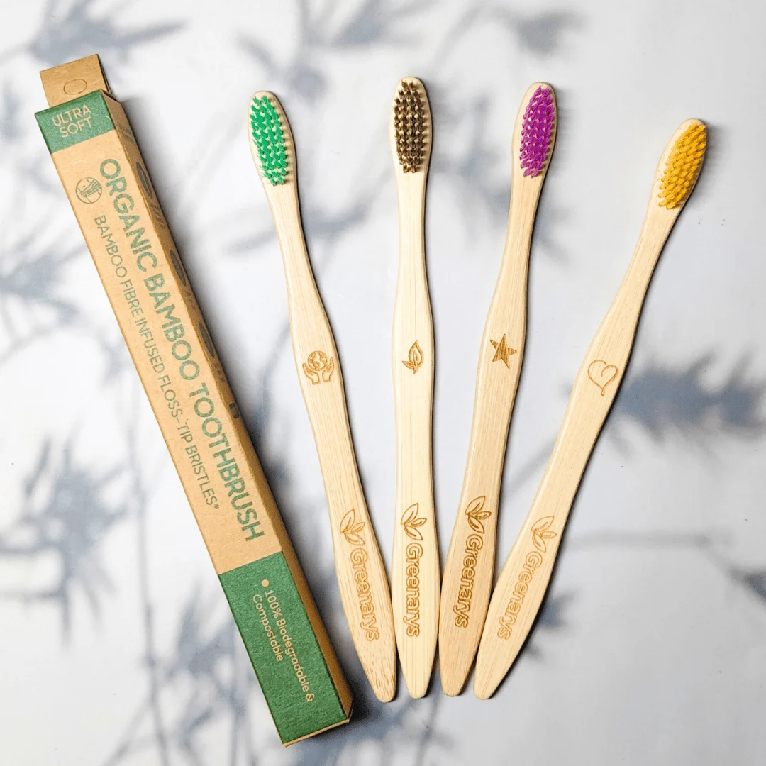Greenarys Bamboo Toothbrush, Multi-Colour Bristles